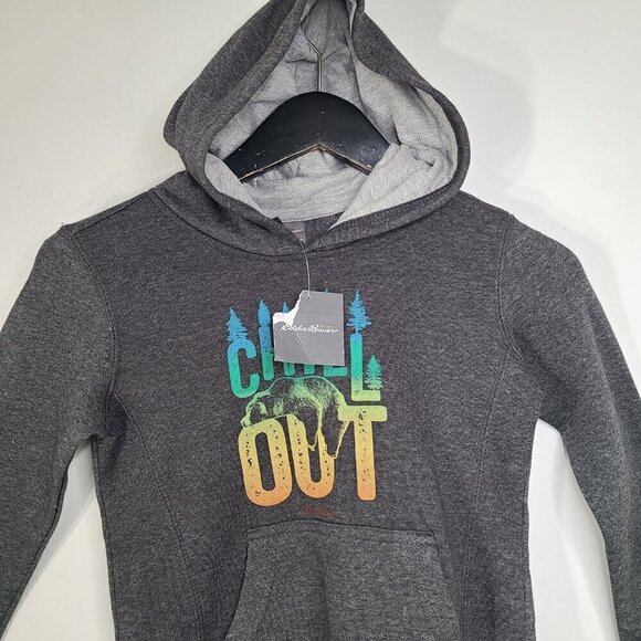 NWT Eddie Bauer Grau Chill Out Pullover Hoodie Sweater - Picture 2 of 8